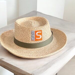 SCALA Straw Raffia Gamblers Hat 100%  Neutral Color Size L/XL NEW Golf Sun Ready